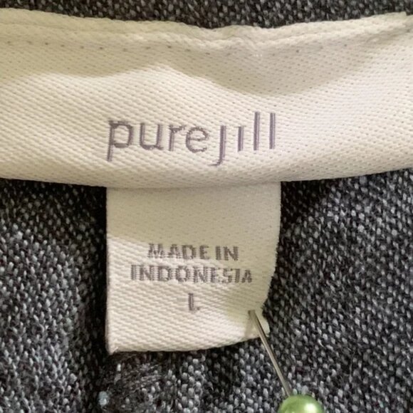 Purejill blue linen blend drawstrings pants L - Picture 3 of 11